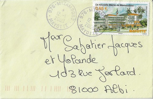 Mayotte 2009 lettre pour albi - mayotte,,