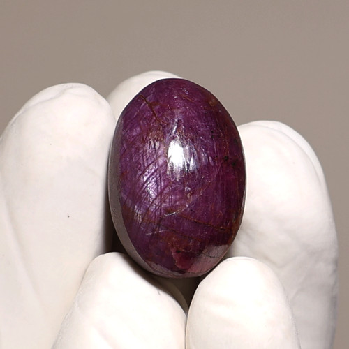 Cabochon rubis étoile - , rouge