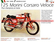 MORINI 125 Corsaro Veloce 1964-1969 Cyclo Fiche Moto 000210