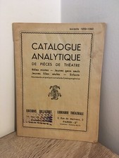 Catalogue analytique de pièces de théatre saison 1959-1960