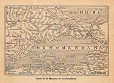 TURQUIE ( TR ) CARTE DE LA MER DE MARMARA ET DU BOSPHORE / ILLUSTRATION 1915