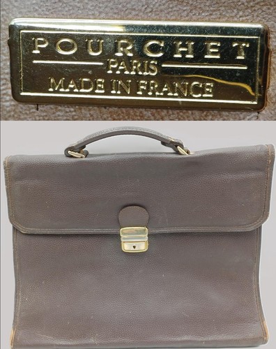 Serviette cuir marron - serviette,