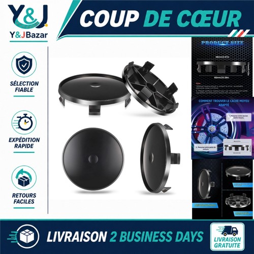 Cache moyeux mm noir - cache-moyeux, 68