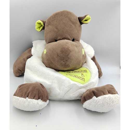 Doudou hippopotame blanc