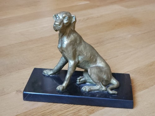 Chien bronze sculpture sur - chien,