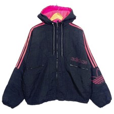 Veste Parka Coupe Vent Noir x Rose Vintage 80’s Adidas 