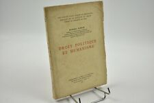 Droit politique et humanisme -