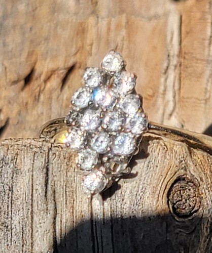 Bague marquise blanc - bague, or