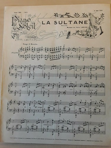Partition piano soleil 1900 - partition,