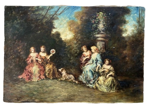 Peinture ancienne huile - huile, toile