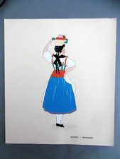 ALSACE ROCHERSBERG planche au POCHOIR / Aline KEIM costume régional 1930