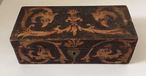 Ancienne boite bois décor - en,