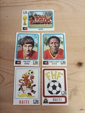 5 STICKERS PANINI WORLD CUP MÜNCHEN 74 2 JOUEURS MASCOTTE FANION ÉQUIPE D'HAÏTI 