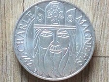 Superbe pièce  de 100 Francs « Charlemagne »,  1990