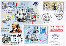Maxi FDC USA-FRANCE "Stopover No. 11 Greenport HERMIONE / Tall ship SAGRES" 2015
