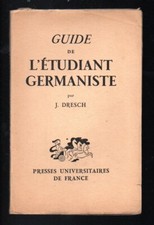 Livre: L'Etudiant Germaniste par J. Dresch, Presses Universitaires de France