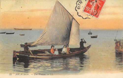 Cpa arcachon une pinasse - cpa,