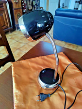 Ancienne Lampe flexible de Bureau vintage noir et chrome