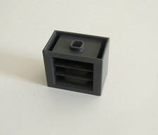 PLAYMOBIL (K1183) POLICE - Caisson Gris Foncé avec 3 Emplacements pour Tiroir