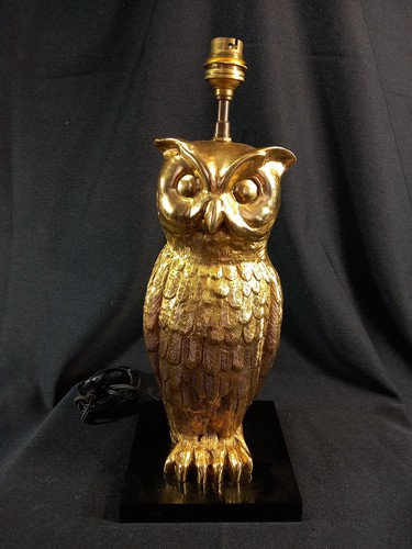 Lampe hibou métal doré - lampe,