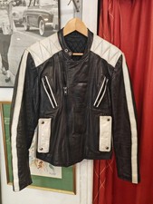Rare Vintage black and white  Men's Leather Jacket Size M ( EU 50 )