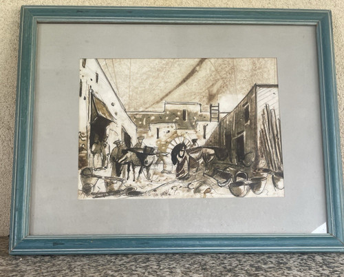 Ancien dessin lavis