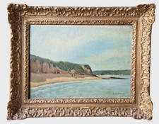 Louis Victor Marie Billiard - Plage et régate à Paimpol, Bretagne Huile tableau