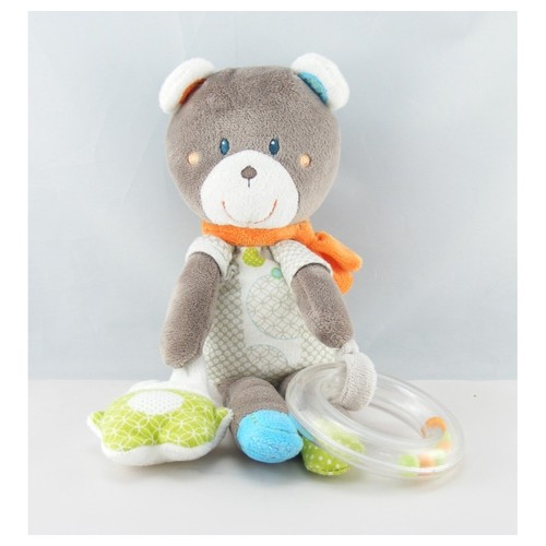 Doudou ours gris avec - , lapin