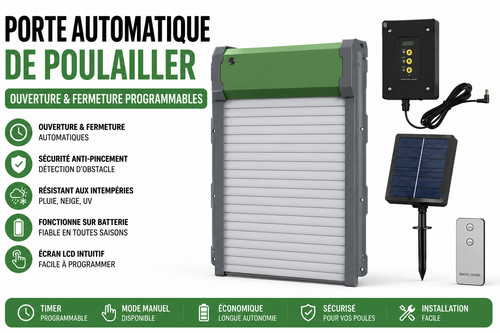 Porte automatique poulailler - porte,