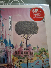 Rare encart carte téléphonique euro disney 65 francs Disneyland Paris château 