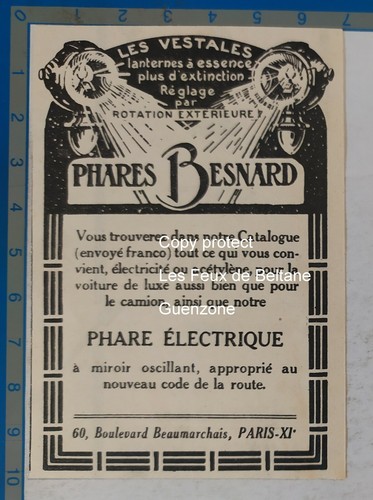 Phare electrique besnard - phare,