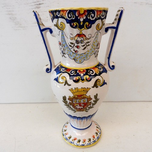 Vase poignees blason rouen - *, a