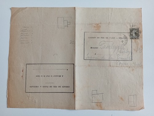 Ancienne lettre chemin - lettre, fer