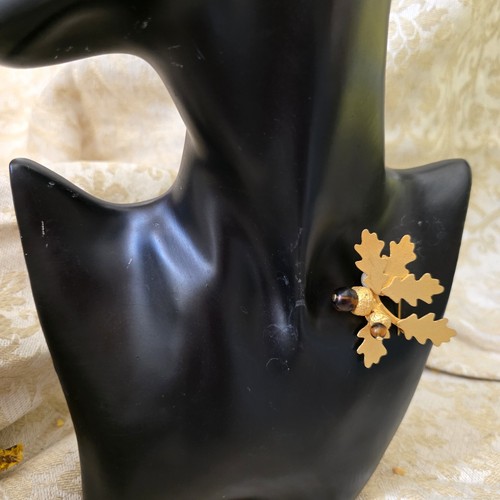 Broche feuilles chêne et - broche, de