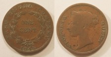 Staits Settlements, East India Company, Victoria, One Cent 1845 !!