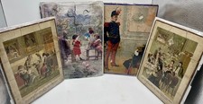 Lot 4 Puzzles Bois XIXe siècle - Militaire, Enfants - Jeux très ancien!