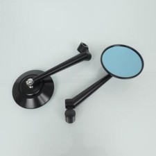 Paire de rétroviseur tuning rond Ø88mm aluminium noir Mad SF-057 pour moto Neuf