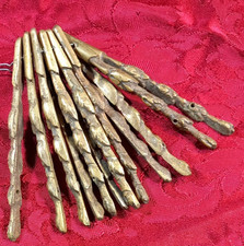 B42 Quincaillerie Ameublement Bronze Lot 12 Ornements Canelures Asperges Tigette