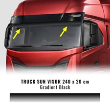 Bandeau Pare-Soleil Adhésif Pour Camion, Dégradé Noir, 240 X 20 Cm