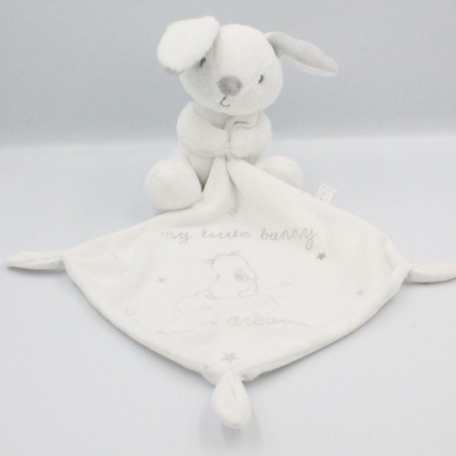 Doudou lapin blanc - , gris