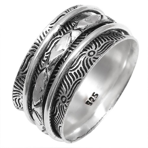 Bague toupie argent pour - argent,
