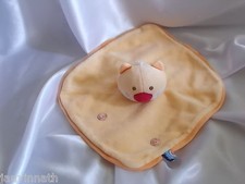 Doudou chat jaune, orange, Sucre d'Orge