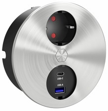 Prise encastrée duplex inox - prise,