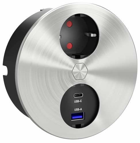 Prise encastrée duplex inox - encastrée,