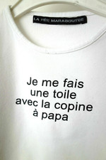 T-shirt MESSAGE La Fée Maraboutée blanc 4 ans manche longue   Superbe PETIT PRIX