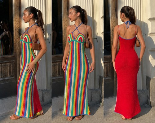 Robe crochet handmade - crochet, rainbow
