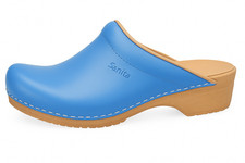Sanita Sandra Open 473047 Sabots pour femmes en bois naturel bleu 