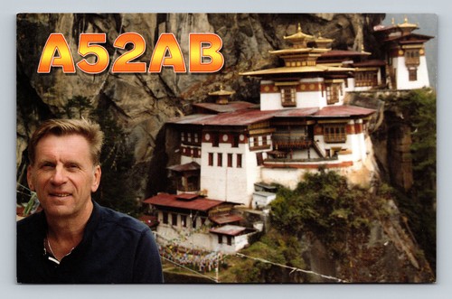 Ham radio qsl a52ab - a52ab, bhutan