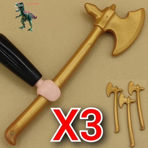 Playmobil hache dorée du - x3,