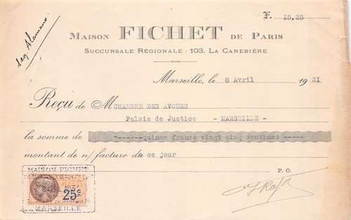 1327 1931 facture maison - ,